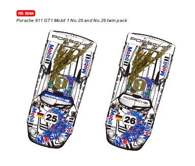 RS0064 RevoSlot Porsche 911 GT1 Mobil No.26 and No.27 Twin Pack RS0064 RevoSlot Porsche 911 GT1 Mobil No.26 and No.27 Twin Pack